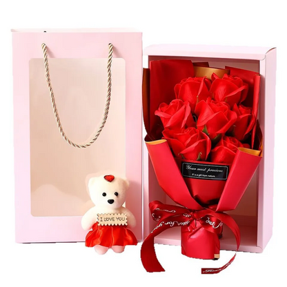 LUX Poklon Set – Buket Ruža i Meda – Poklon Koji Oduševljava!