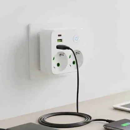 Uticnica razdelnik - 2 x usb + type C