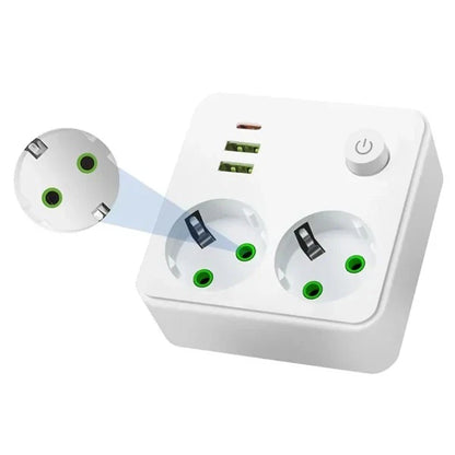 Uticnica razdelnik - 2 x usb + type C